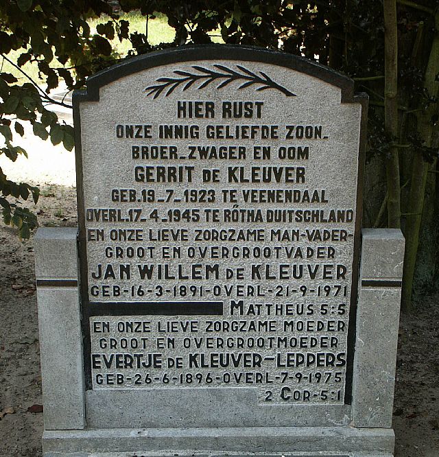 Afbeelding van graf of monument van Gerrit de Kleuver