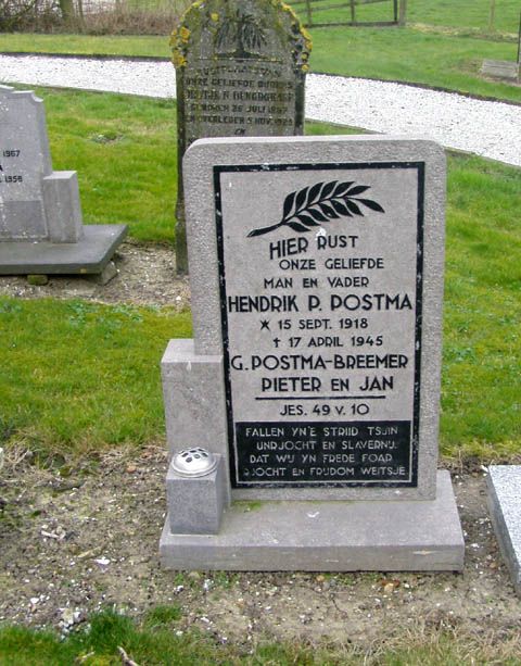 Afbeelding van graf of monument van Hendrik Postma