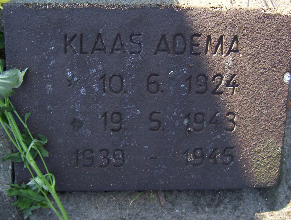 Afbeelding van graf of monument van Klaas Adema