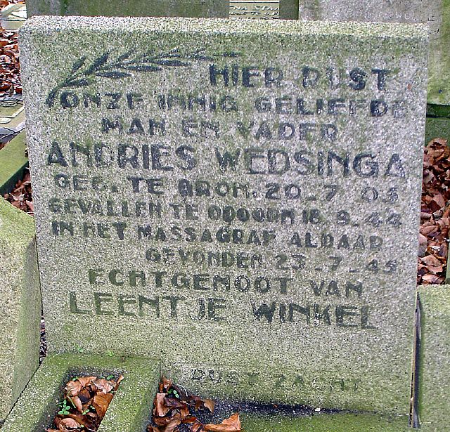 Afbeelding van graf of monument van Andries Wedzinga