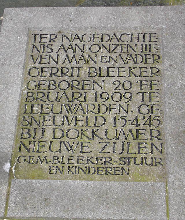Afbeelding van graf of monument van Gerrit Bleeker