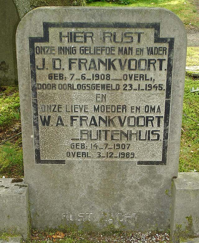 Afbeelding van graf of monument van Johannes Dominicus Frankvoort