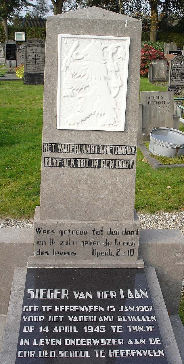 Afbeelding van graf of monument van Sieger van der Laan