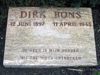 Afbeelding van graf of monument van Dirk Bons