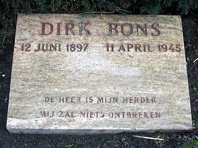 Afbeelding van graf of monument van Dirk Bons