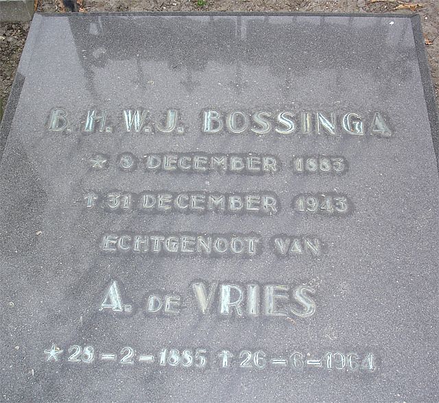 Afbeelding van graf of monument van Bront Heije Jacobus Willem Bossinga