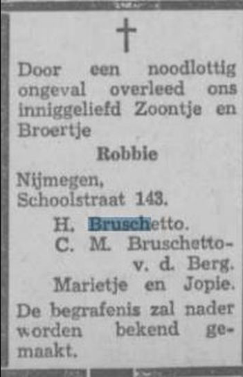 Afbeelding/portret van Bruschetto