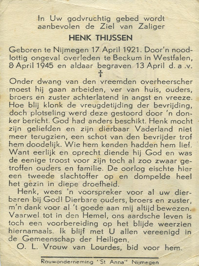 Afbeelding/portret van Thijssen