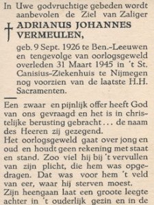 Afbeelding/portret van Vermeulen